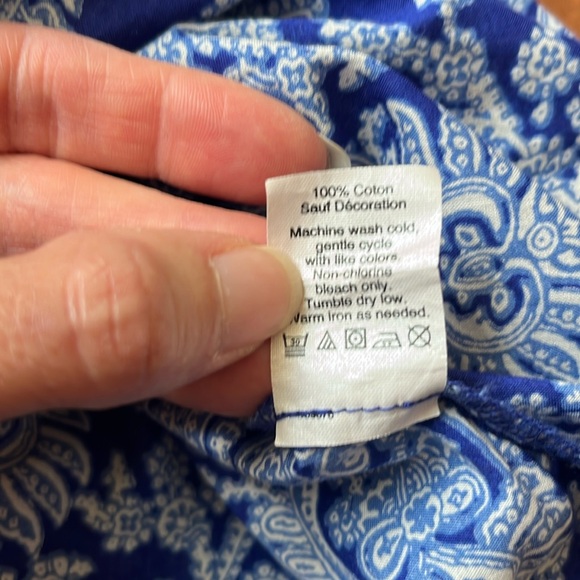 EUC J. Crew blue Paisley cotton blouse. - Picture 15 of 16